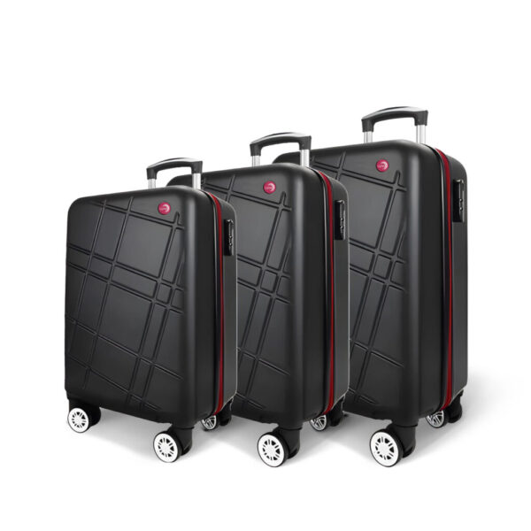 ANTONIO 3pc Luggage Set, ABS - Matte Black