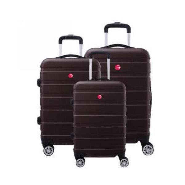 DINO 3pc Luggage Set, ABS - Mocha Chocolate