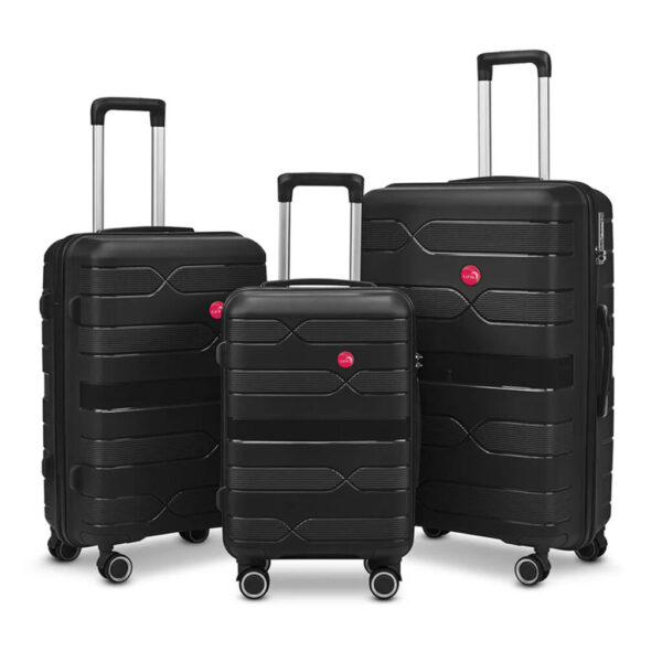 GIOVANNI 3pc Luggage Set, ABS - Matte Black