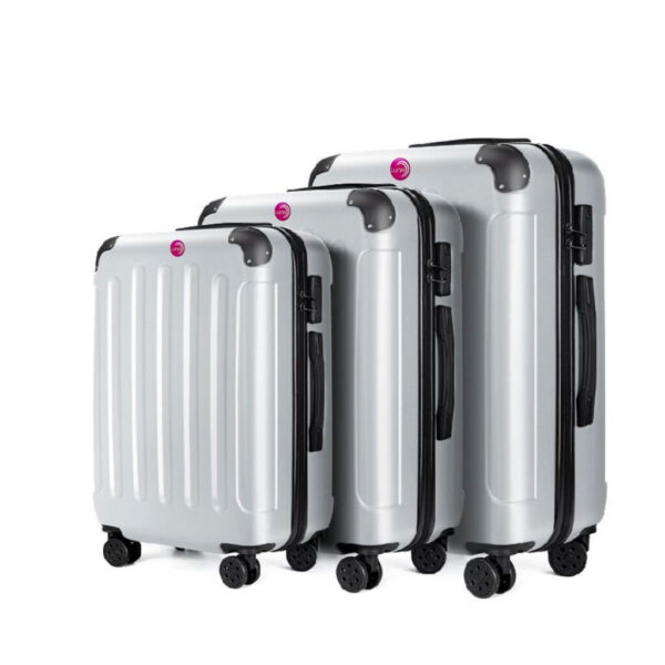 MARCELLO 3pc Luggage Set, ABS - Silver