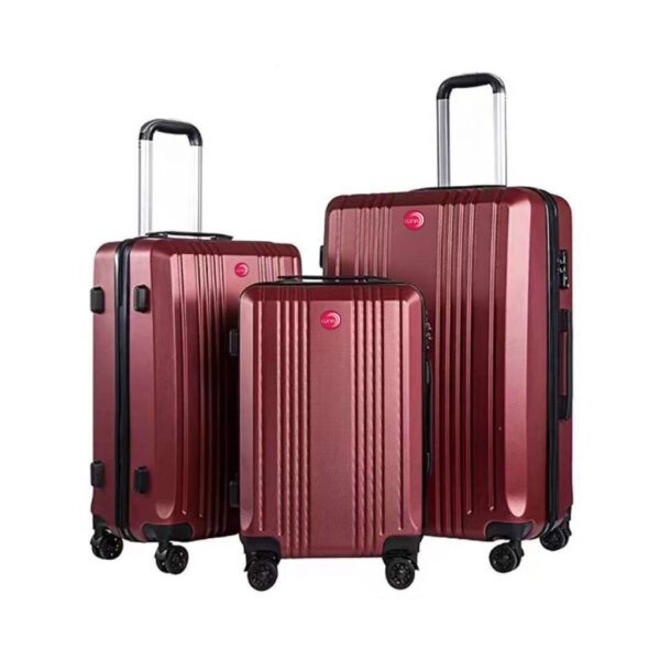 MELISSA 3pc Luggage Set, ABS - Burgundy