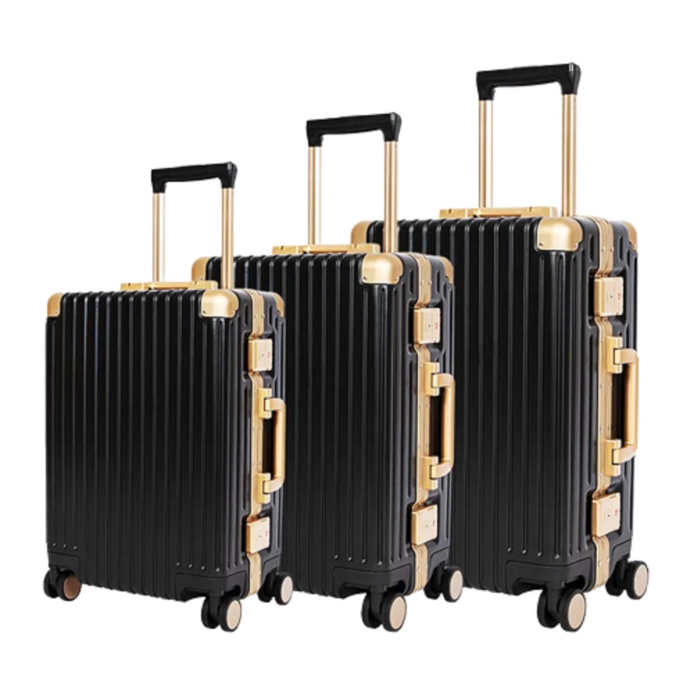 NICOLO 3pc Luggage Set, ABS - Gloss Black