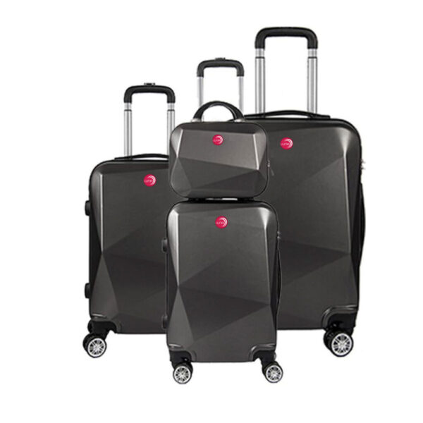 EDUARDO 4pc Luggage Set, ABS - Matte Black