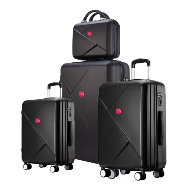 FRANCESCO 4pc Luggage Set, ABS - Matte Black