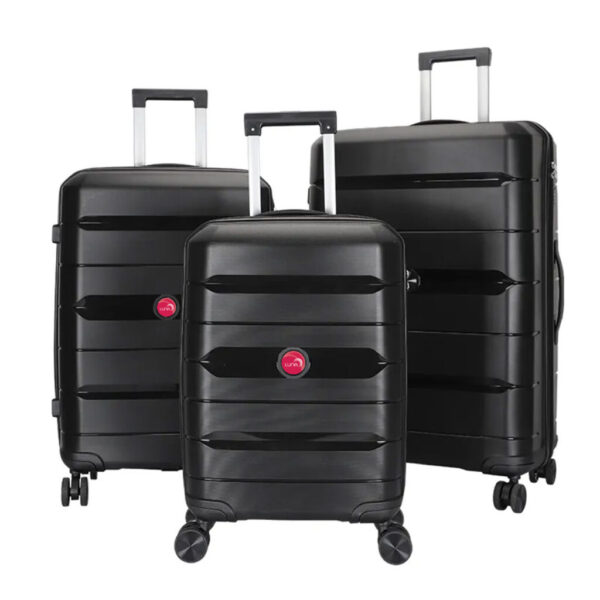 MATTEO 3pc Luggage Set, Polycarbonate, TSA Locks - Matte Black