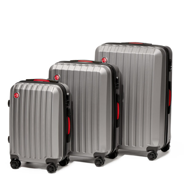 OLIVIA 3pc Luggage Set, ABS - Grey